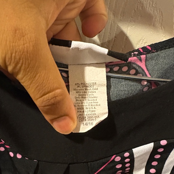 Studio 1940 Black and Pink Patterned Dress - Picture 3 of 4